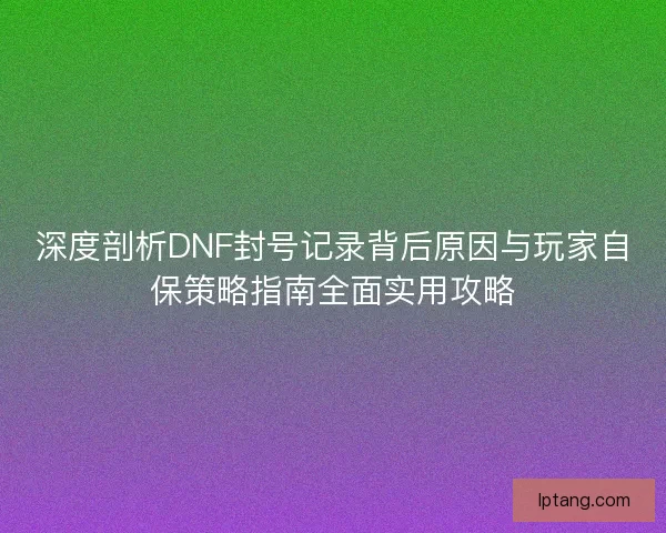 深度剖析DNF封号记录背后原因与玩家自保策略指南全面实用攻略