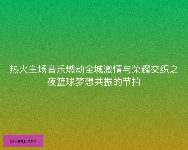 热火主场音乐燃动全城激情与荣耀交织之夜篮球梦想共振的节拍